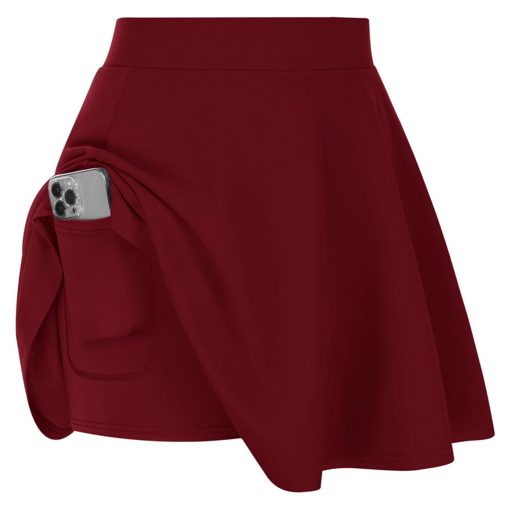 2464 Plus Size Skirt with Shorts Pocket A Line High Waisted Skater Short